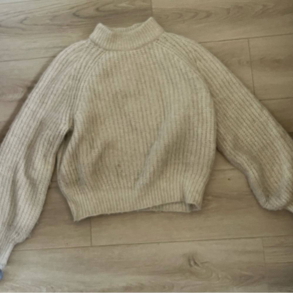 White fuzzy sweater